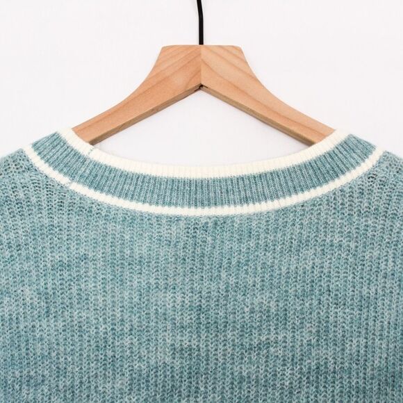 A New Day Oversized Varsity Blue Button Front Cardigan Small - Picture 6 of 8